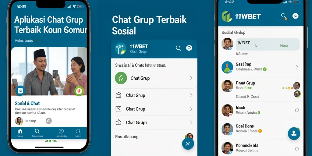 Tampilan antarmuka aplikasi Chat Grup 11WBET yang menarik dan fungsional.