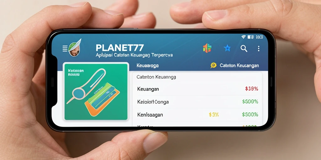 Tampilan antarmuka utama PLANET77 yang menampilkan fungsi pencatatan keuangan.