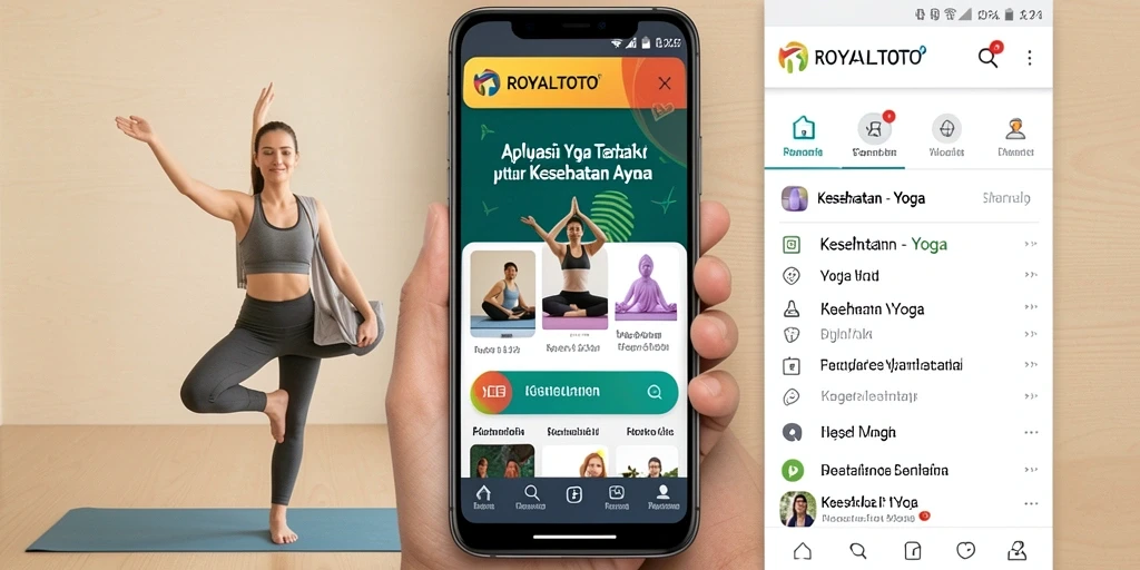 Tampilan antarmuka aplikasi ROYALTOTO dengan panduan yoga yang interaktif.