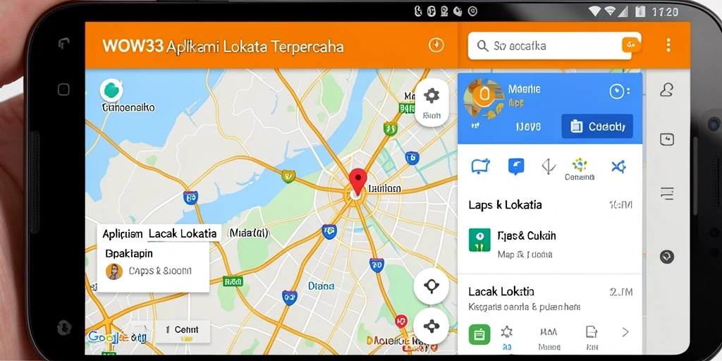 Tampilan antarmuka aplikasi WOW33 dengan fungsi Lacak Lokasi yang menawan.